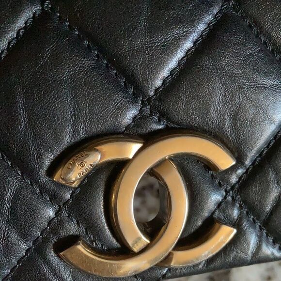 Pre-Loved condition Chanel purse double chain gold - Picture 6 of 14